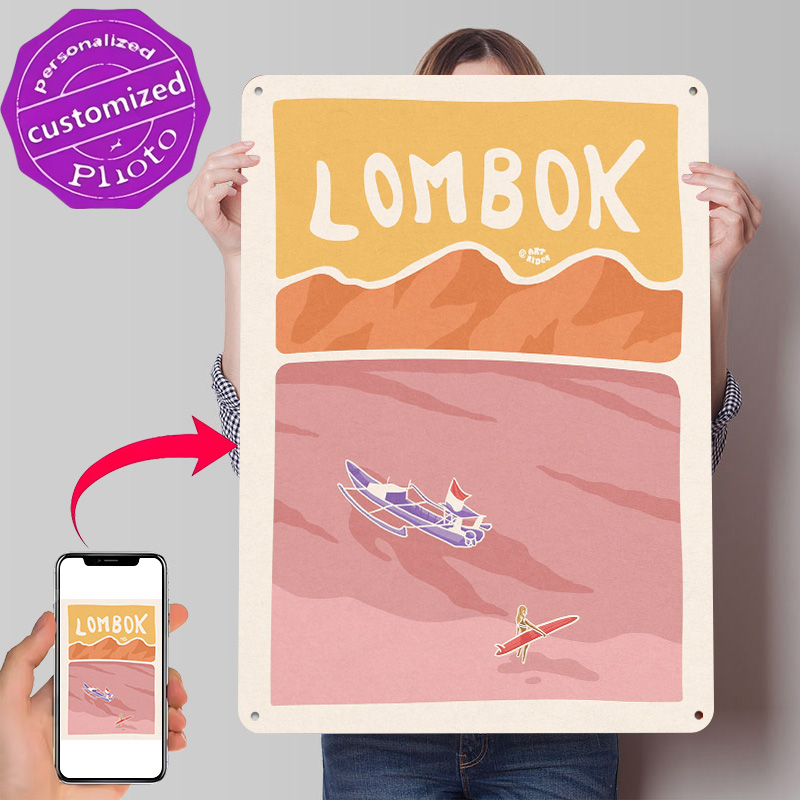 3D Printing Bali - Plakat Bali Lombok Surf Retro 3D