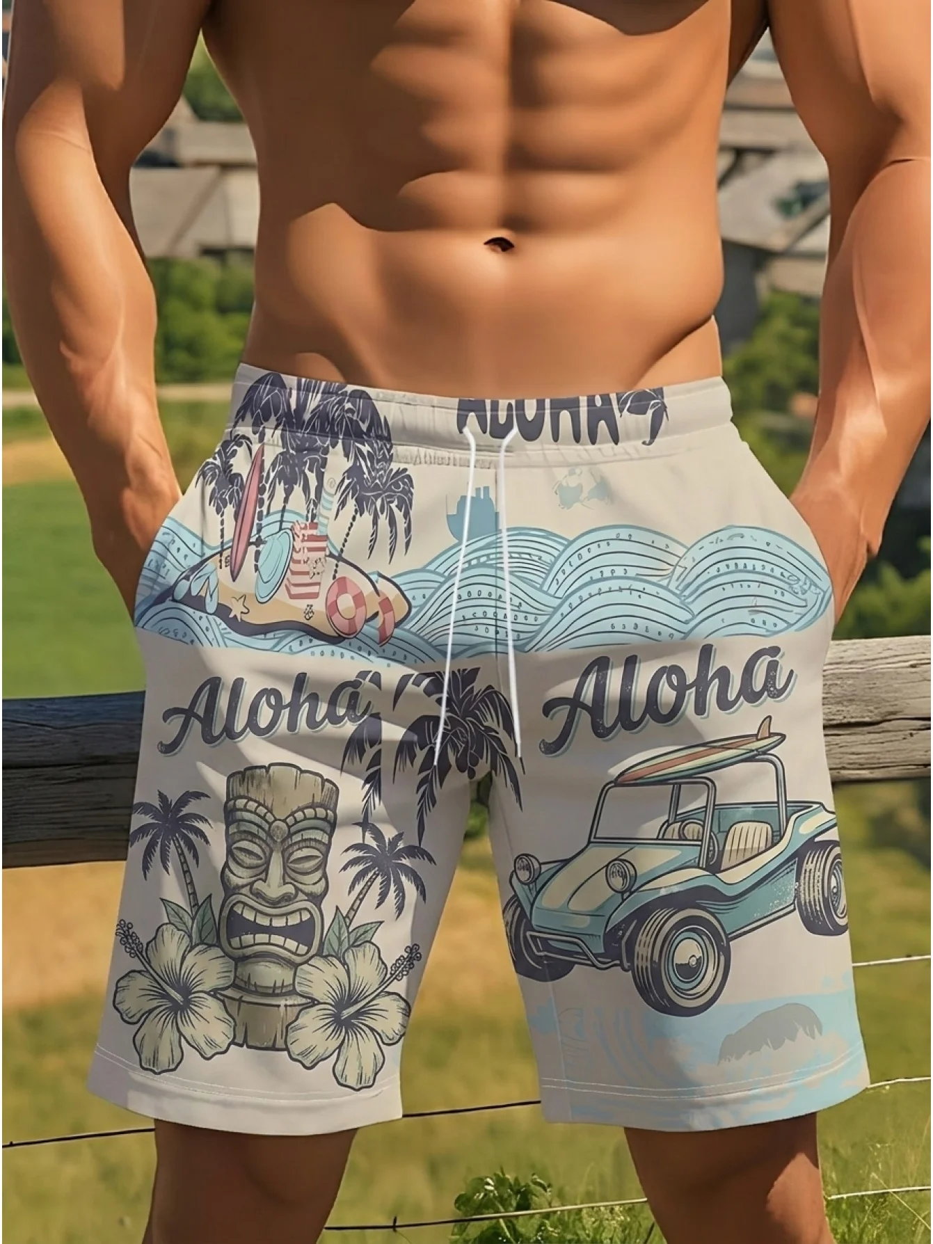 Męskie szorty plażowe z nadruk – 3D Printing Bali recenzja i cena