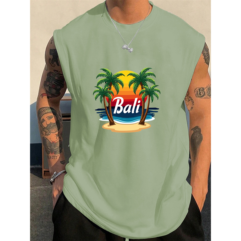 Letni męski tank top z wzorem  – 3D Printing Bali recenzja i cena