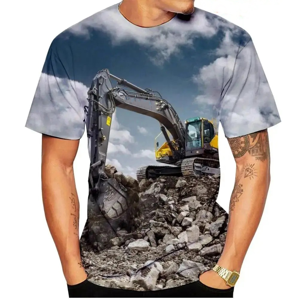 Koszulka z nadrukiem 3D z wzor – 3D Printing Excavator recenzja i cena